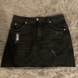 Black Denim mini skirt